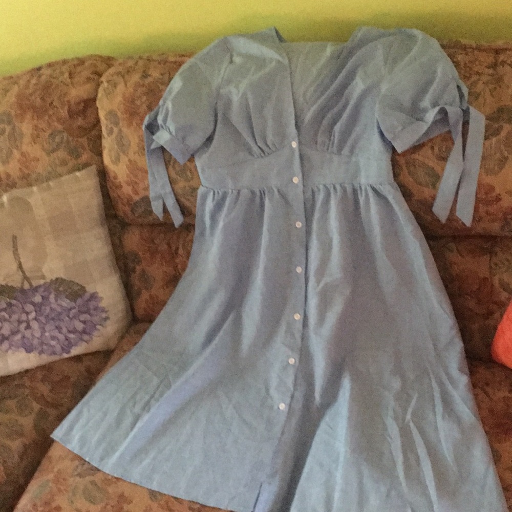 Blue button down SHEIN dress size large/ US 8/10